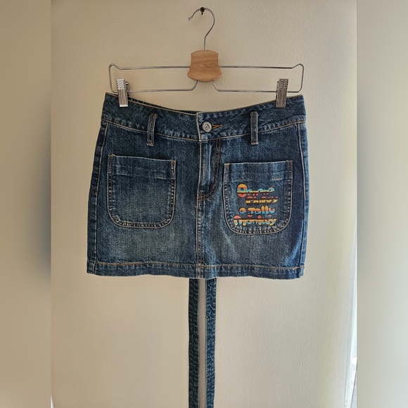 1990s Real Vintage piece Suspender Mini Skirt By Banana Chippy A Jolly Monkey - Picture 13 of 16